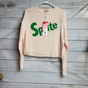 Wildfox x Coca-cola‎ Sprite Cropped Lightweight Distressed Sweater Womens Lg